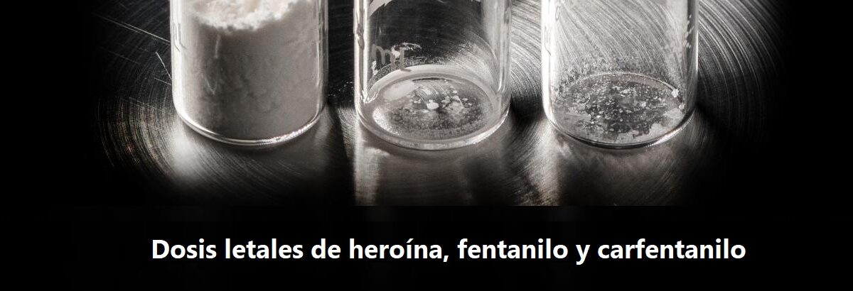 Dosis letales de heroína, fentanilo y carfentanilo muestra cómo se necesita solo una pequeña cantidad de fentanilo o carfentanilo en comparación con la heroína para matarte.